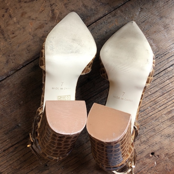 Asos Raid Faux Embossed Croc Block Heels 9 - Picture 6 of 6